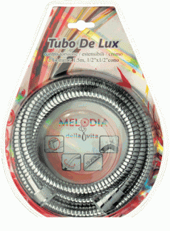 Шланг для душа MELODIA MS-03 1/2&quot;*1/2&quot; Tubo De Lux металл хром 150 см